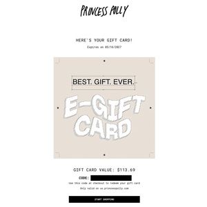 Princess Polly Gift Cards $140 value